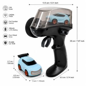 1:64 Scale RC Drift Car with 2.4GHz Remote Controller, High Speed 4WD Mini Racing Car, Type-C Rechargeable, DIY Car Shell Toy for Kids Age 6+
