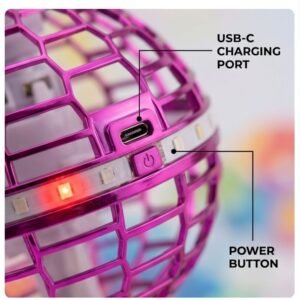 Flying Ball Toy, Boomerang Mini Pro Spinner Toys for Kids, USB Rechargeable Built-in RGB Lights 360°Rotating(Multi-Color)