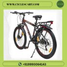 Back three-quarter view of Avon Gamer Apex geared cycle highlighting back carrier, gear and disc brake | Cyclescart