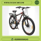 Front three-quarter view of Avon Gamer Apex geared cycle highlighting front suspension fork and disc brake | Cyclescart