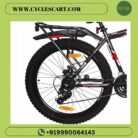 Close-up of Avon Gamer Apex bicycle showing Shimano equipped rear derailleur, disc brake, and heavy duty luggage carrier | Cyclescart