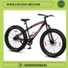 Front three-quarter view of Avon Waka Waka fat tyre cycle highlighting wide handlebar and dual disc brakes | Cyclescart