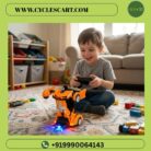 Kids Playing with Sleek orange RC ranformer supercar which has LED headlights drifting | Cyclescart