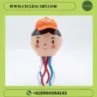 Studio shot of cartoon dancing octopus toy with orange baseball cap and colorful tentacle legs on white background | Cyclescart