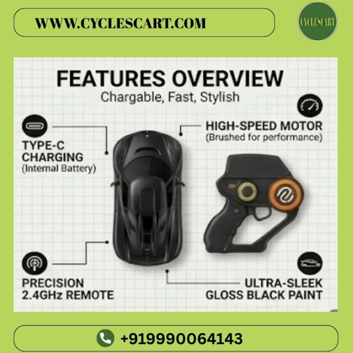 Compact 2.4GHz precision pistol remote for micro tabletop drift car features